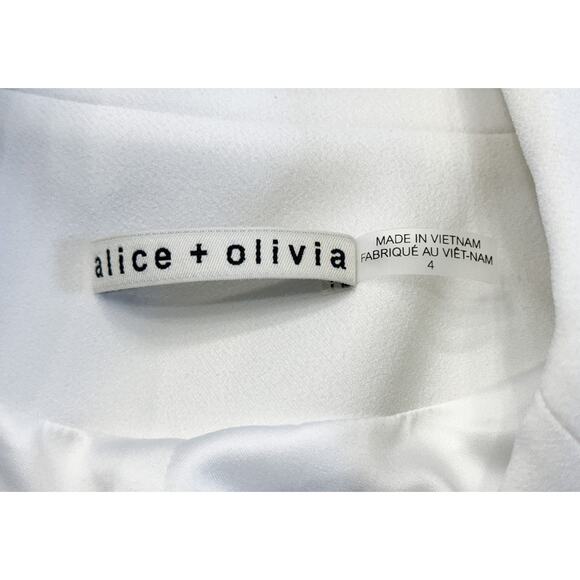 Alice + Olivia Alexia White Sheer Corset Fitted Jacket Blazer Size 4 - Picture 4 of 6